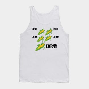 Corn on the Cob Corny Pun Humor Tank Top